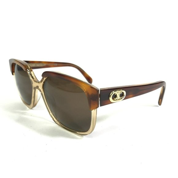 Celine Sunglasses CL40155I 46E Clear Brown Tortoise Frames with Brown Lenses - Picture 5 of 12